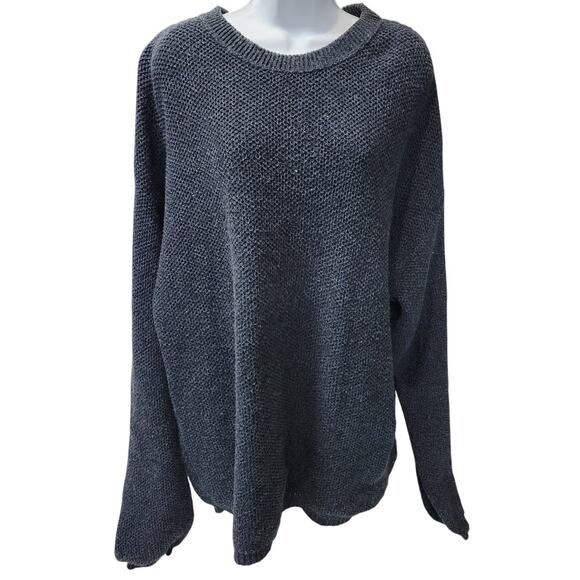 Saint Johns Bay Other - VTG St Johns Bay Sweater Mens XL Tall Cotton Blue Navy Chunky Knit Oversized